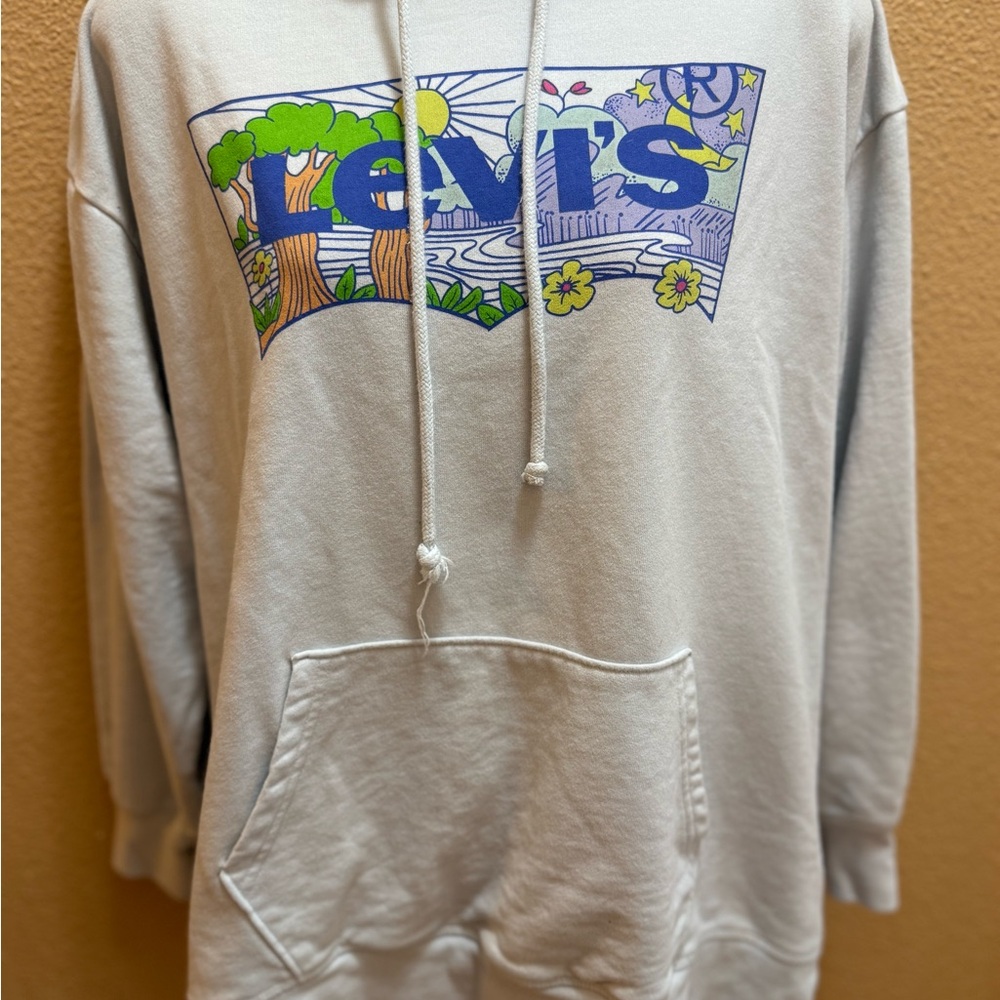 Levi's light blue hoodie with Graphic Design